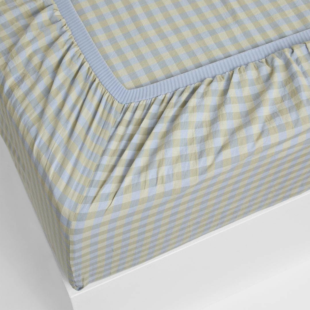 Leo Washed Cotton - Elodie Gingham Bed Sheets | Sheet Society